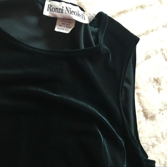 Velvet Green Vintage 80s Ankle Length Dress - Picture 3 of 4